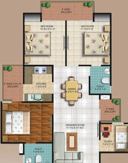 3 BHK Flat in Magnum Oasis Green in Vasundhara, Ghaziabad - Image 665523