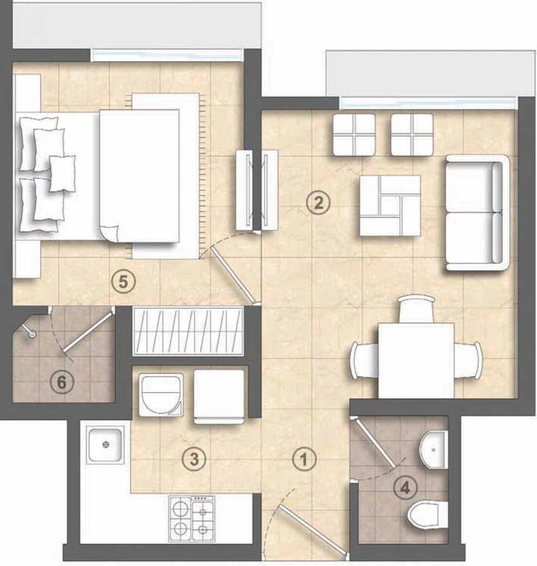 1 BHK Flat in Lodha Crown Kolshet in Kolshet Road, Thane - Image 779904