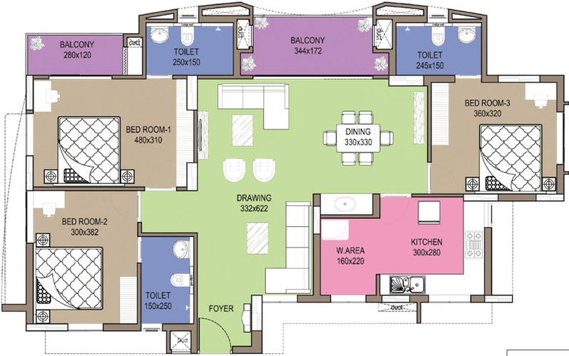 3 BHK Flat in Veegaland Kings Fort in Vyttila, Kochi - Image 544260