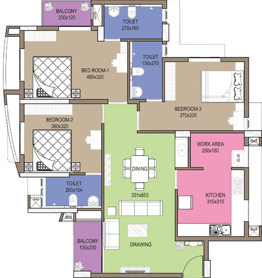 3 BHK Flat in Veegaland Kings Fort in Vyttila, Kochi - Image 544259