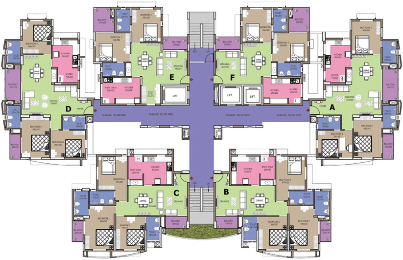 Floor Plan of Veegaland Kings Fort in Vyttila, Kochi - Image 62217
