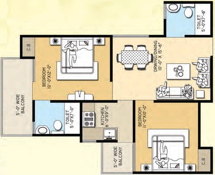 2 BHK Flat in Meenal Balmukanda Residency in Raj Nagar Extension, Ghaziabad - Image 544725