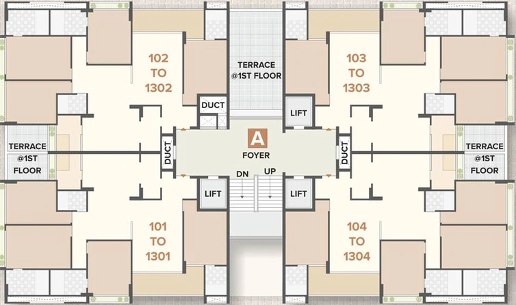 Floor Plan of Aum Pramukh Om in Kudasan, Gandhinagar - Image 63471