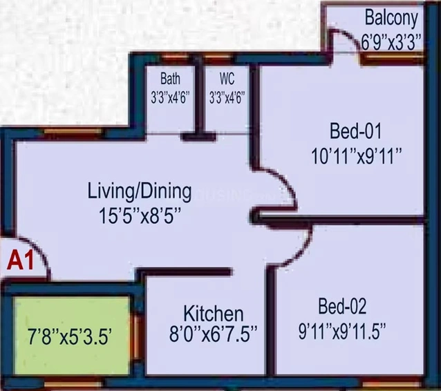 1 BHK Flat in RC Houston in Puzhal, Chennai - Image 543331