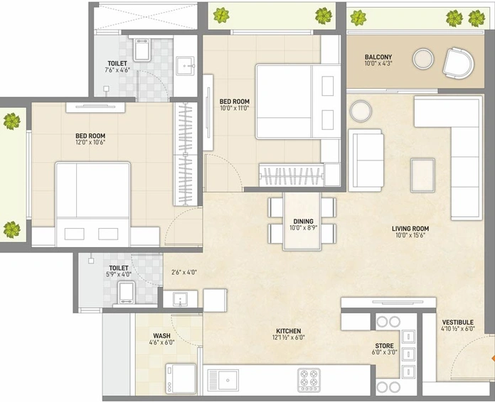 2 BHK Flat in Sahajanand Swarg in Vavol, Gandhinagar - Image 549725