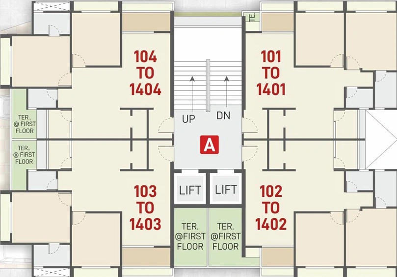 Floor Plan of Sahajanand Swarg in Vavol, Gandhinagar - Image 63899
