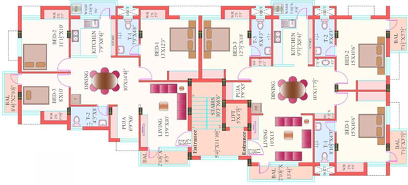 Floor Plan of SAS Meera Nivas in CIT Nagar, Chennai - Image 62020