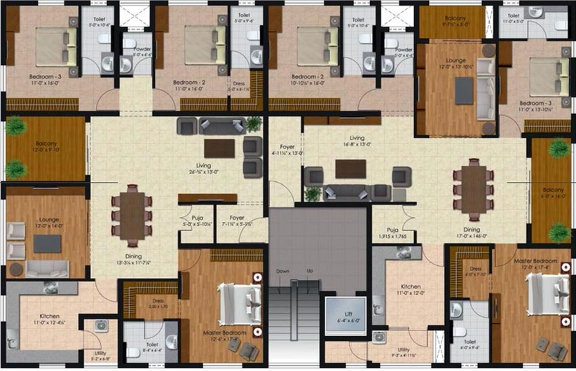 Floor Plan of SS Vandana in T Nagar, Chennai - Image 62034