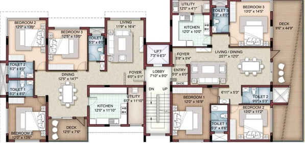 Floor Plan of SS Amaira in Thiruvanmiyur, Chennai - Image 62053