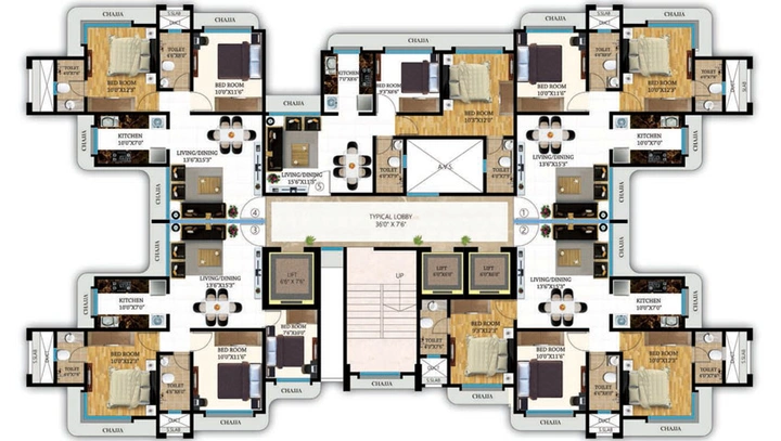 Floor Plan of Sanjar Fortune Heights in Kandivali West, Mumbai - Image 92715
