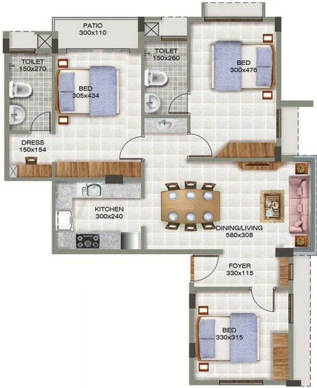 3 BHK Flat in Asian Glory in Panampally Nagar, Kochi - Image 543897