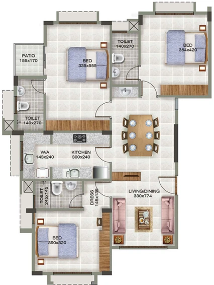 3 BHK Flat in Asian Glory in Panampally Nagar, Kochi - Image 543898
