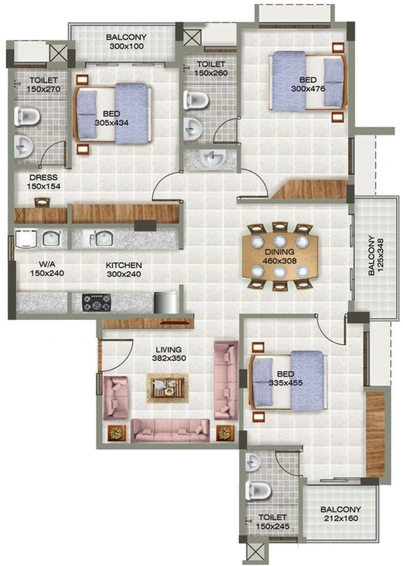 3 BHK Flat in Asian Glory in Panampally Nagar, Kochi - Image 543899