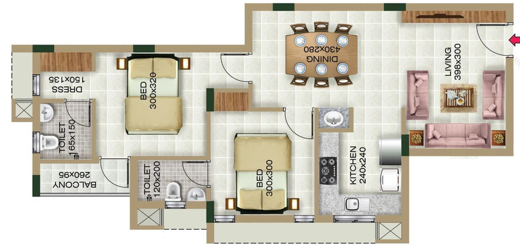 2 BHK Flat in Asian NJP in Thrippunithura, Kochi - Image 543953