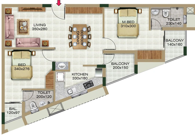 2 BHK Flat in Asian NJP in Thrippunithura, Kochi - Image 543954