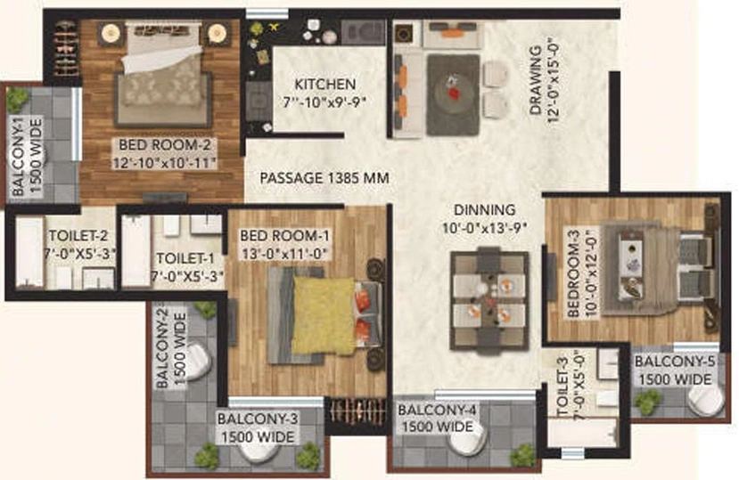 3 BHK Flat in Krishna Aprameya Horizon in Raj Nagar Extension, Ghaziabad - Image 543568