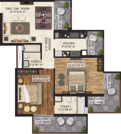 2 BHK Flat in Krishna Aprameya Horizon in Raj Nagar Extension, Ghaziabad - Image 543567