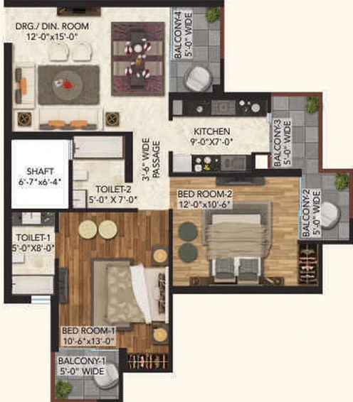 2 BHK Flat in Krishna Aprameya Horizon in Raj Nagar Extension, Ghaziabad - Image 543566