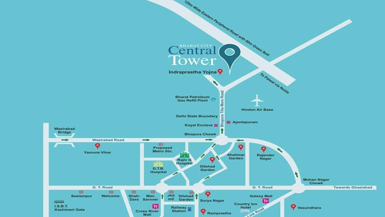 Location of BCC Central Tower in Indraprashtha, Ghaziabad - Image 62258