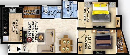 2 BHK Flat in ATH Landmark in Pammal, Chennai - Image 544373