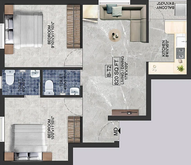 2 BHK Flat in ATH Sarala in Pammal, Chennai - Image 544766