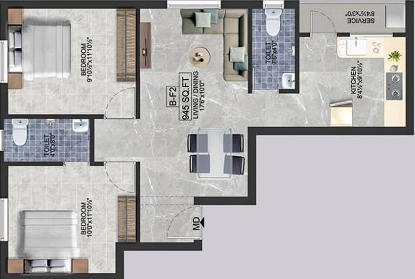 2 BHK Flat in ATH Sarala in Pammal, Chennai - Image 544767