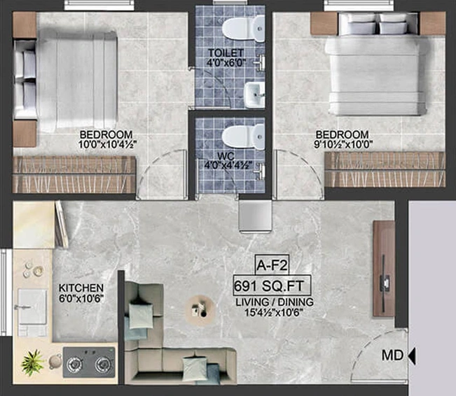 2 BHK Flat in ATH Sarala in Pammal, Chennai - Image 544765