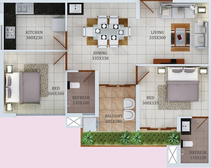 2 BHK Flat in Tulsi Nest in Edappally, Kochi - Image 544484