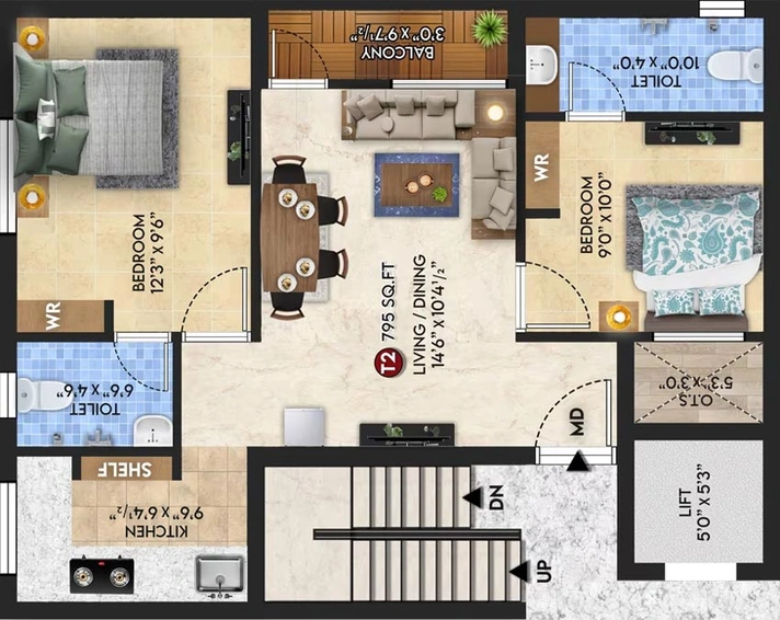 2 BHK Flat in ATH Sun Shine in Pammal, Chennai - Image 545369