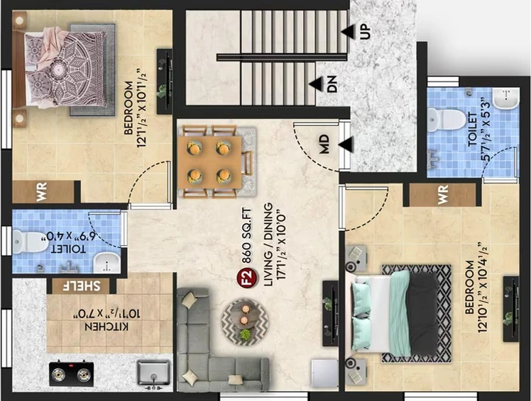 2 BHK Flat in ATH Sun Shine in Pammal, Chennai - Image 545370