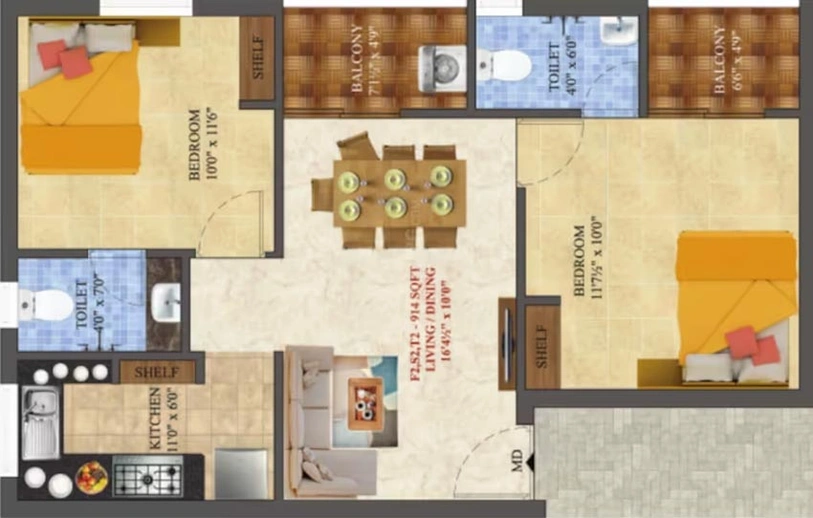 2 BHK Flat in ATH Imaginia Identia in Pammal, Chennai - Image 544997