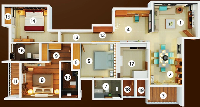 3 BHK Flat in Anta Kannadi Kovilakam in Thrippunithura, Kochi - Image 546338