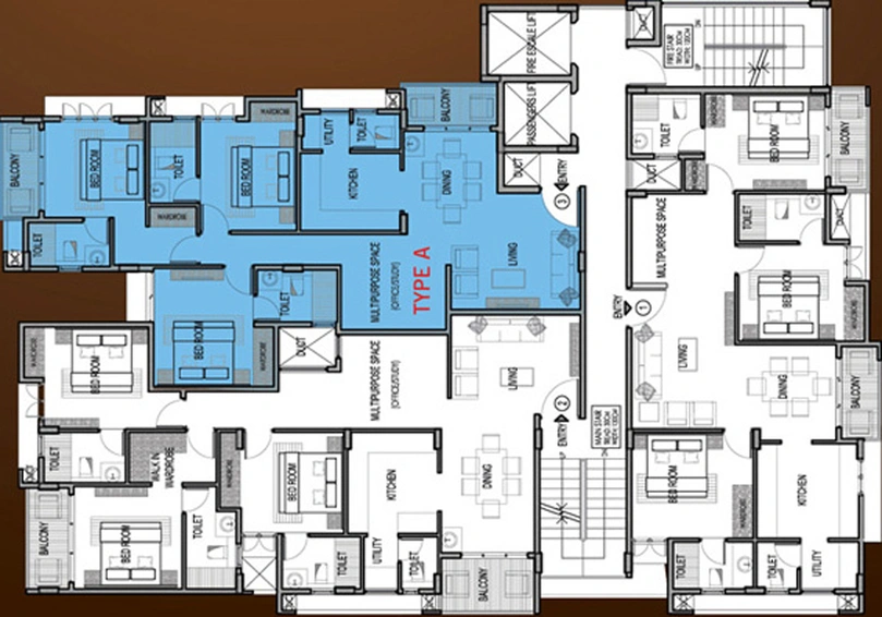 Floor Plan of Anta Kannadi Kovilakam in Thrippunithura, Kochi - Image 62657