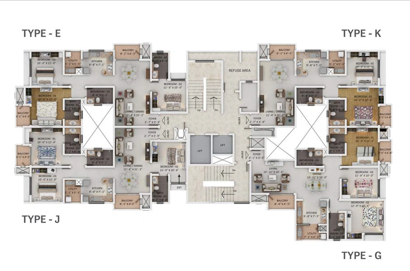 Floor Plan of Sobha Nesara in Kothrud, Pune - Image 10124