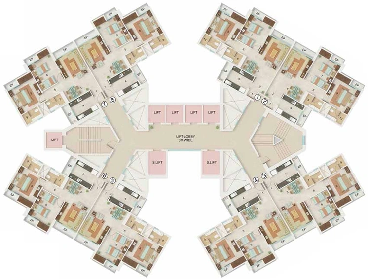 Floor Plan of Dynamix Parkwoods in Ghodbunder Road, Thane - Image 19521