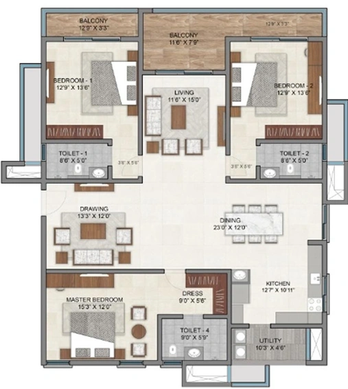 3 BHK Flat in NSL East Luxoria in Uppal, Hyderabad - Image 546532