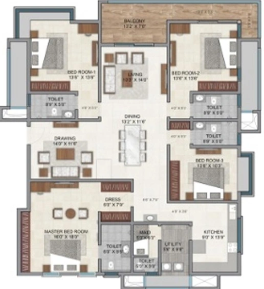 4 BHK Flat in NSL East Luxoria in Uppal, Hyderabad - Image 546533