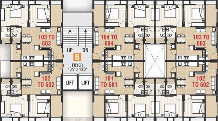 Floor Plan of Sharda Apartments in Randheja, Gandhinagar - Image 64752