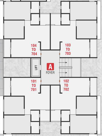 Floor Plan of Aman Aayat Residency in Vavol, Gandhinagar - Image 64022
