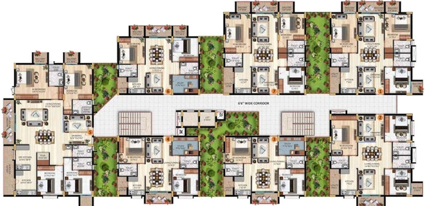 Floor Plan of Vaishnavi Oasis in Bandlaguda Jagir, Hyderabad - Image 62761