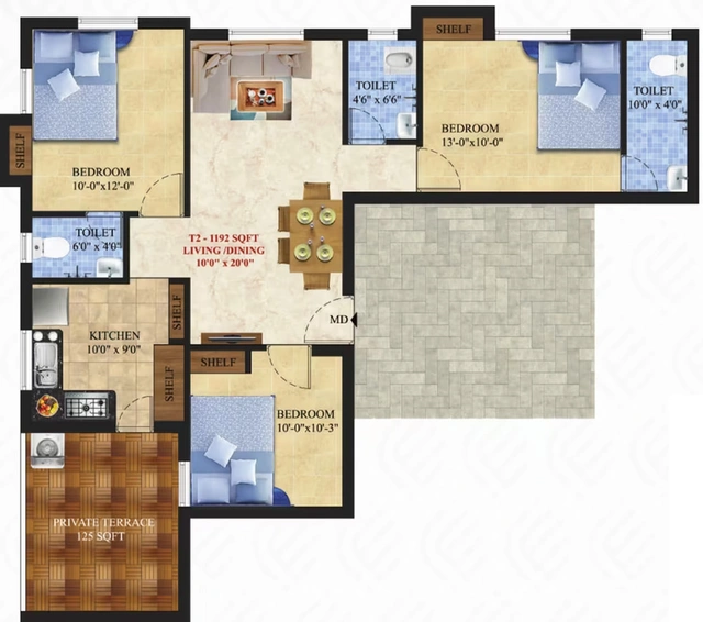 3 BHK Flat in ATH Elegant in Pammal, Chennai - Image 546873