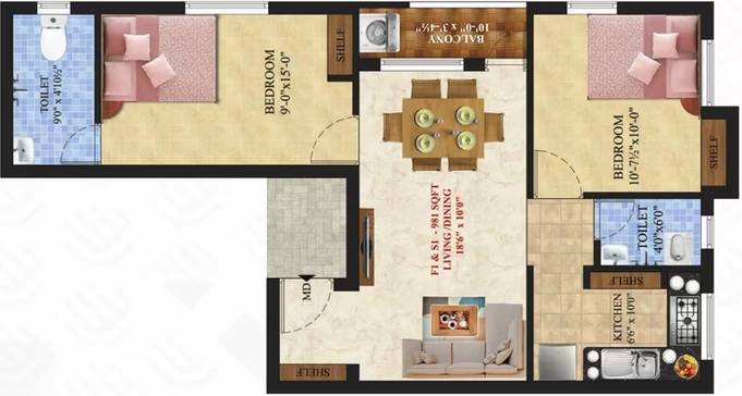 2 BHK Flat in ATH Elegant in Pammal, Chennai - Image 546872