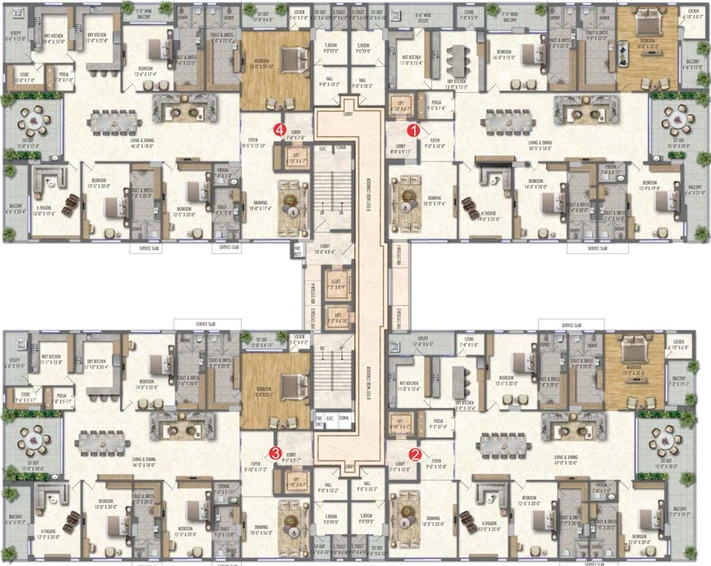 Floor Plan of Vamsiram Jyothi Valencia in Banjara Hills, Hyderabad - Image 62752