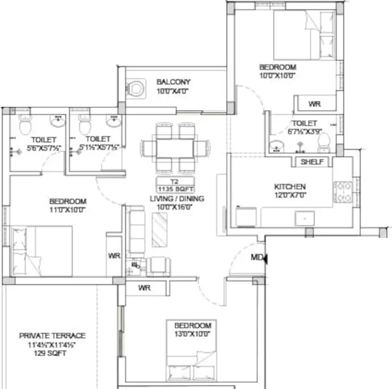 3 BHK Flat in ATH Stargate in Pammal, Chennai - Image 547007