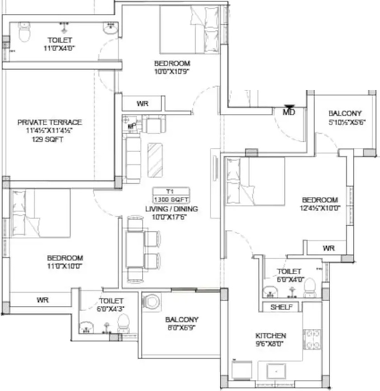 3 BHK Flat in ATH Stargate in Pammal, Chennai - Image 547008
