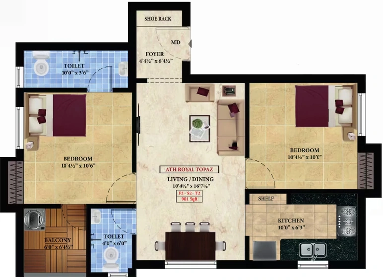 2 BHK Flat in ATH Royal Topaz in Pammal, Chennai - Image 547208