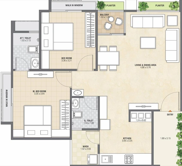 2 BHK Flat in Sahajanand Shilp in Vavol, Gandhinagar - Image 549812
