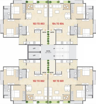 Floor Plan of Sahajanand Shilp in Vavol, Gandhinagar - Image 63998