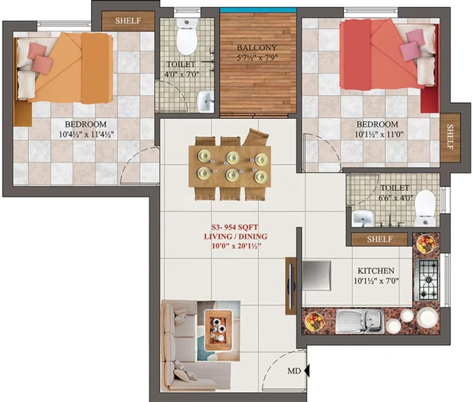 2 BHK Flat in ATH Moonlight in Pammal, Chennai - Image 547256