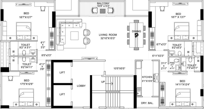 4 BHK Flat in AP Cosmos in Santacruz West, Mumbai - Image 444031